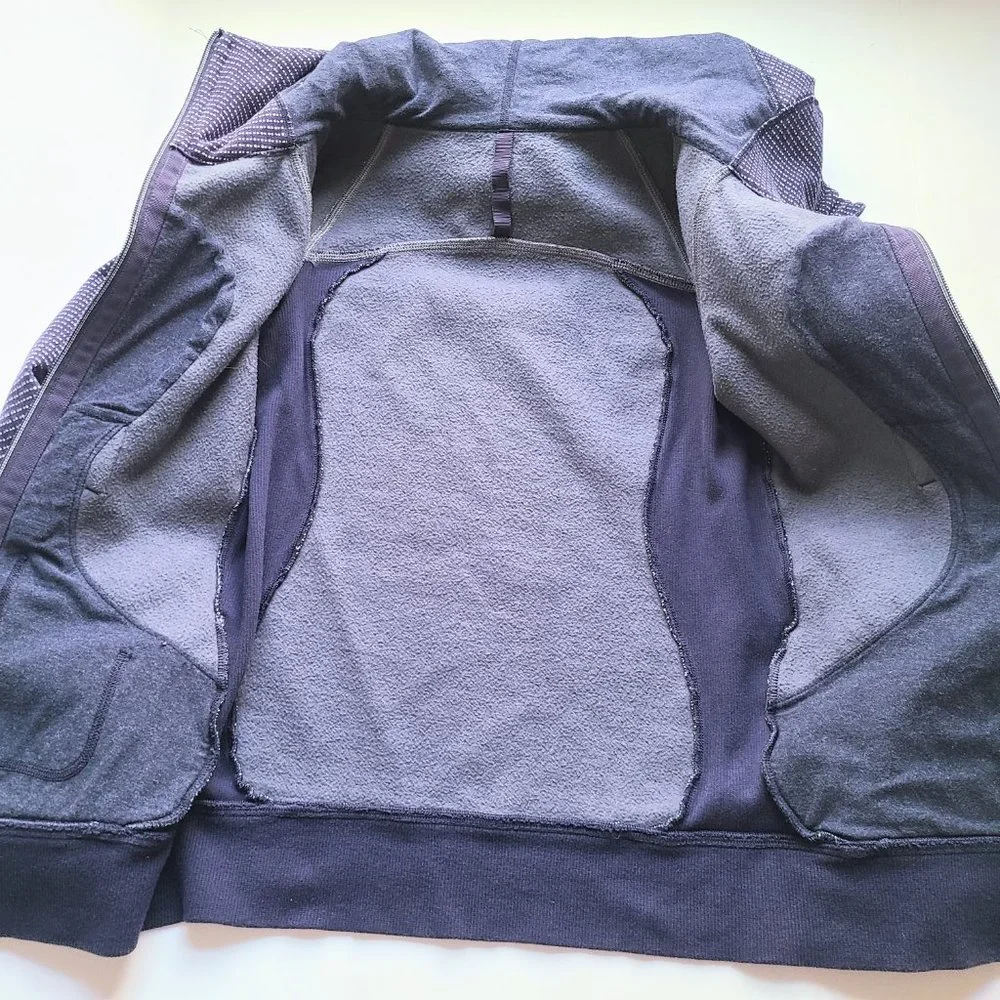Lululemon Full Zip Scuba Hoodie III Double Dot Naval Blue Lullaby Purple Size 2